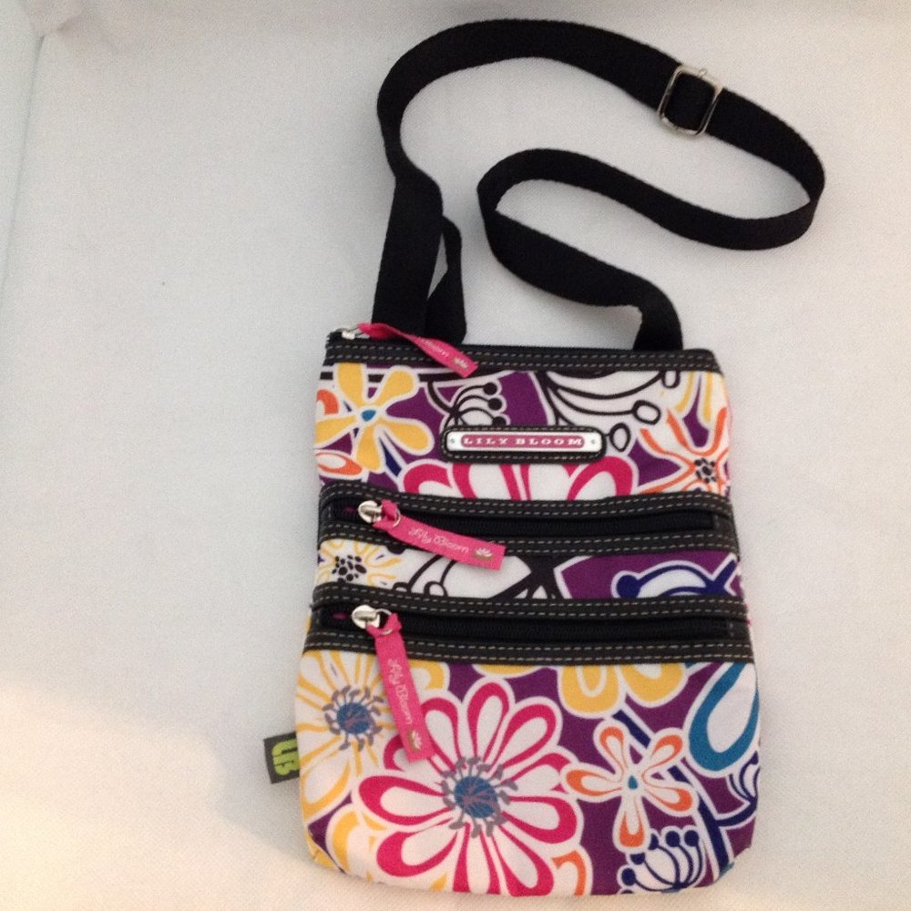 Purse Crossbody Lily Bloom Zippered Pouch Bag Abstract Floral Design
